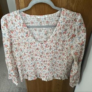 American Eagle Floral Crop Blouse